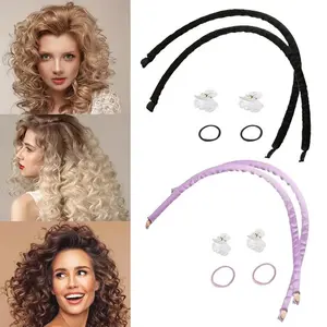 Rulos de Cabello Suaves, Varilla de Rizado Sin Calor, Diadema, Rodillos de Cabello Sin Calor, Rizos Perezosos, Dormir Durante la Noche, Varillas Flexibles, Herramientas de Estilismo de Cabello Flexi Rods Curls Heatless Curls Rods Heatless Curls Rods