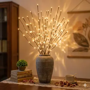 3-Pack Bendable Artificial Branch Fairy Lights, Multi-Color USB String Lights for Vase, Bedroom & Living Room, Romantic Decorative Lighting for Party & Valentine's Day