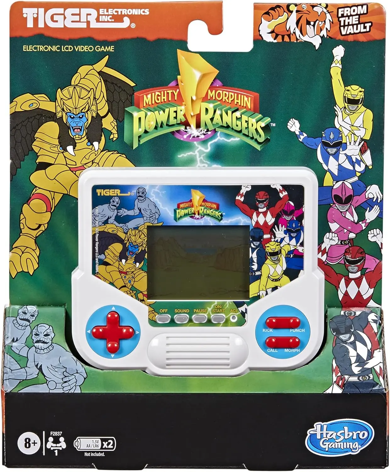 Hasbro Gaming Tiger Electronics Mighty Morphin Power Rangers Retro LCD Handheld Video Game Console, Retro Gaming Device, Handheld Game Consoles Gift for Kids