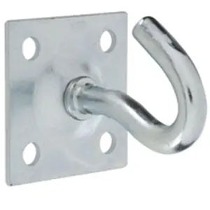 212 MAIN Heavy-Duty Single Clothesline Hook, Hot-Rolled Steel Plate Construction, Zinc-Coated Exterior, Tools & Hardware Fastener