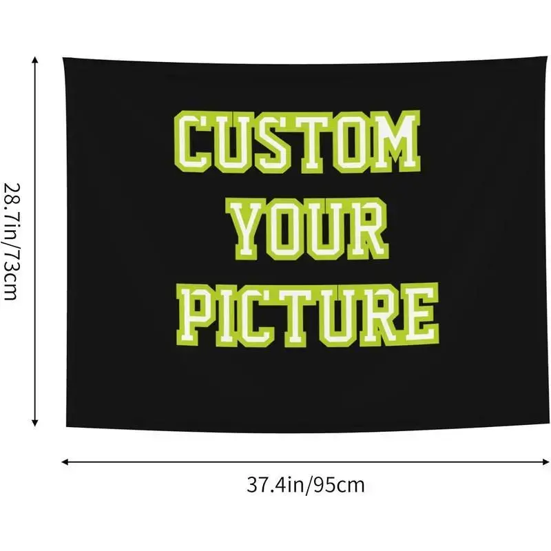 Custom Image-Upload Signature Print Tapestry - 37x29 in Hangable Horizontal Banner Wall Decor, Personal Photo Full Print Custom Tapestry, Home Supply for Bedroom Apartment