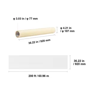 VEVOR Carpet Protection Film, 36" x 200' Floor and Surface Shield with Self Adhesive Backing & Easy Installation, Polyethylene Adhesive Car Mat Protector Roll for Construction & Renovation