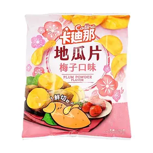 CADINA Plum Flavored Sweet Potato Chips - Taiwanese Snack, 125g Crispy & Tangy
