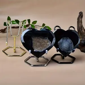 Bohemian Style Crystal Mineral Specimen Metal Display Base, Durable Metal Material, Perfect for Home Decor, Office Decoration, Unique Gift