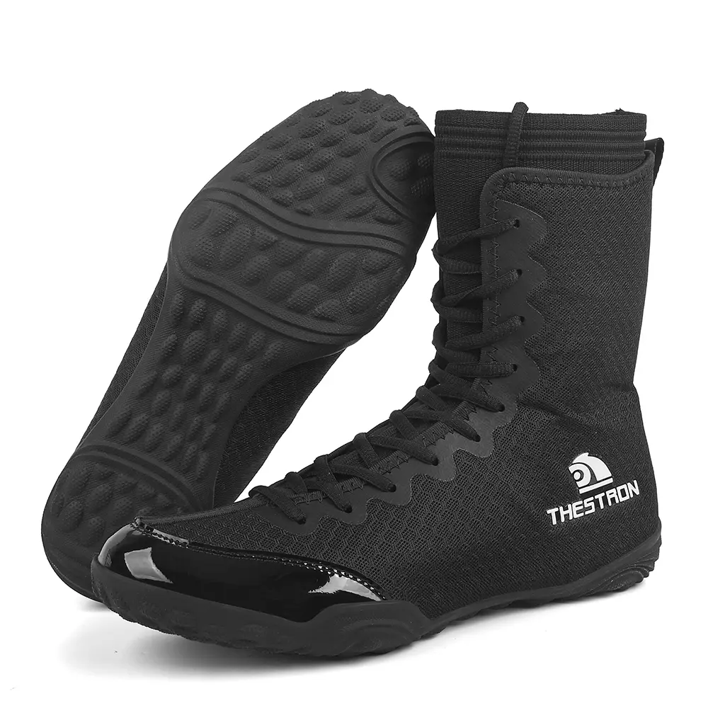 Men’s boxing shoes, wrestling combat boots — non-slip indoor cross-training boots, lightweight athletic boots