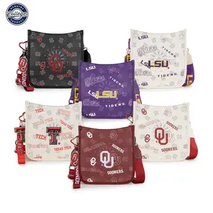 NCAA Crossbody Bag for Women Game Day Purse Adjustable Strap & Charm Shoulder Handbags with Zipper 006