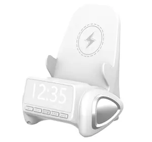 3-in-1 Wireless Charging Speaker Stand | Digital Clock & Temperature Display, Compact & Versatile for Bedroom & Office  Audio Audio Audio outdoorfun