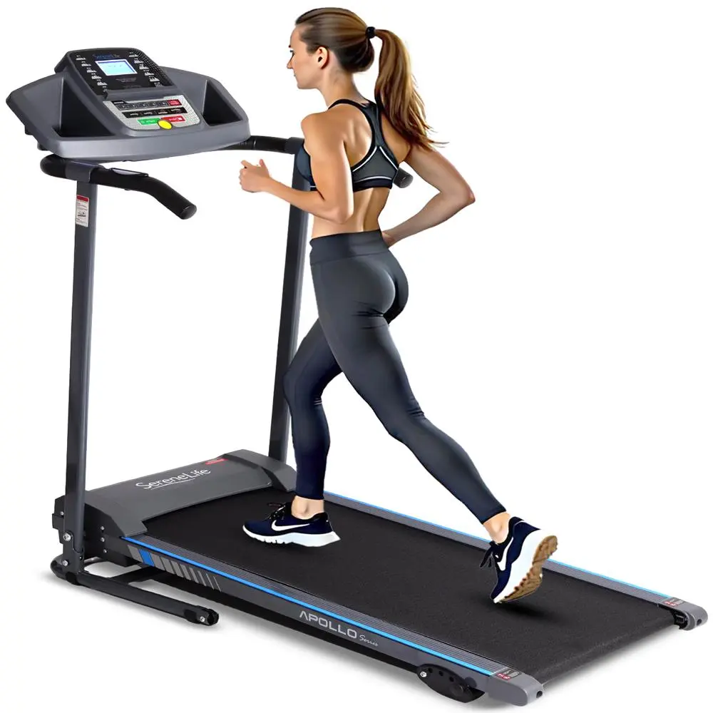 Electric Folding Walking Treadmill with Bluetooth, Hydraulic Fold, Manual Adjustable Incl., LCD Display, Heart Rate Monitor, Preset Programs - 25.2’’x24.0’’x49.2’’ Portable Treadmill, 50.8 Inches, 265Lb Capacity, Home Cardio Gym Fitness Equipment, Cardio,