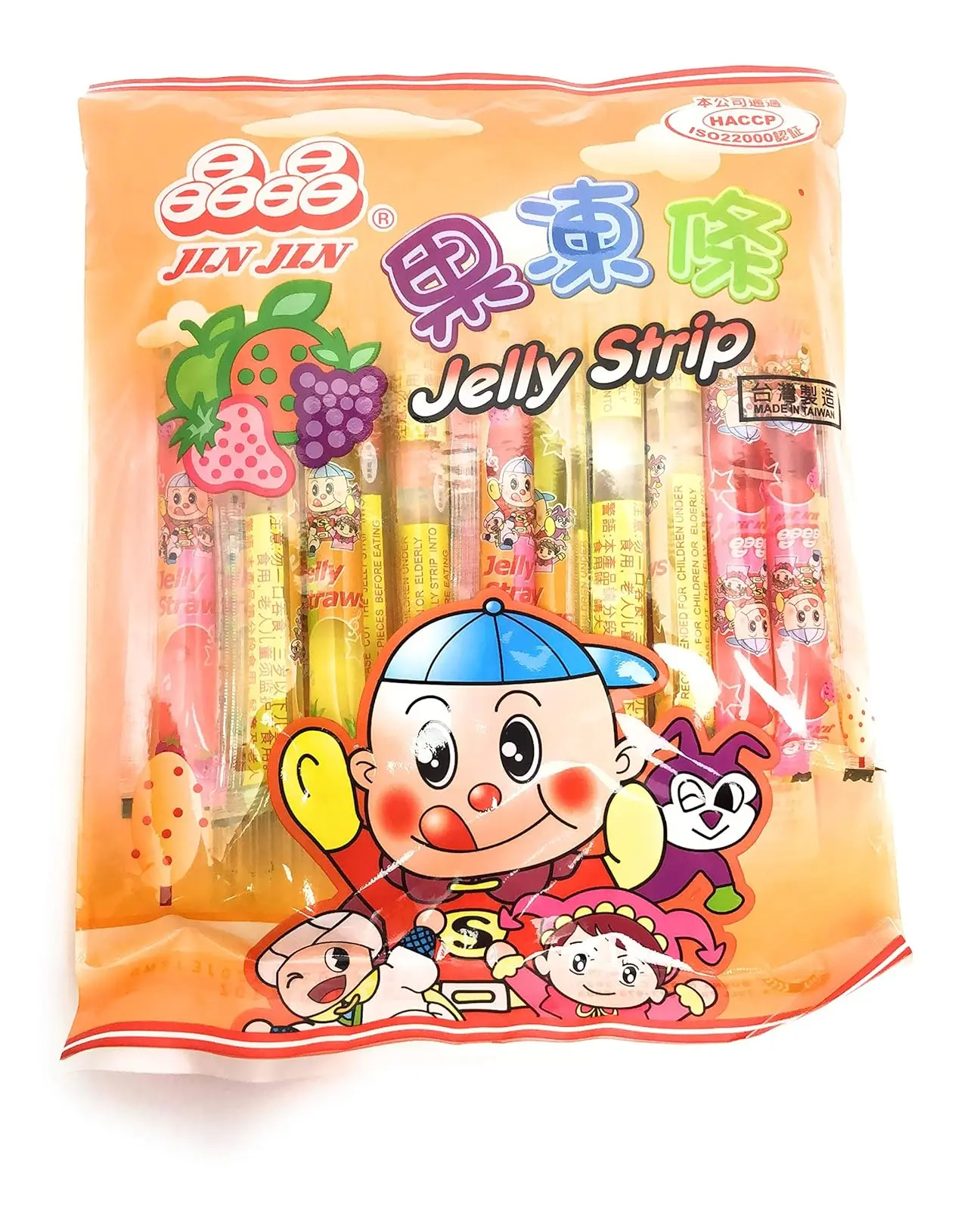 Ambient Jelly Filled Straws Snack - Assorted Flavors Including Strawberry, Pineapple, Grape - Net Wt. 14.1 Oz.