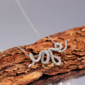 Snake Pendant Chain Necklace Metal Spiral Snake Charm Link Necklaces
