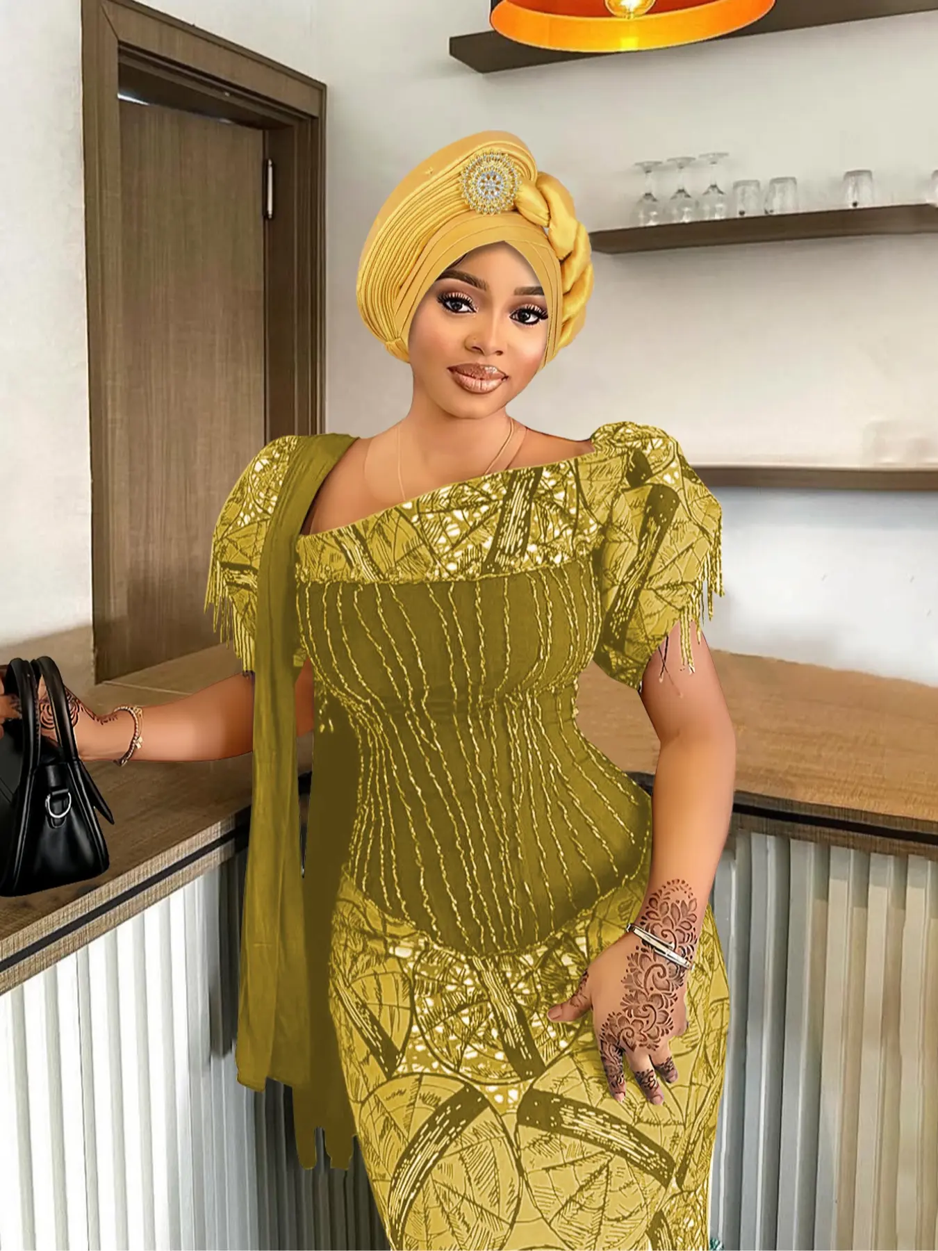 Vintage Traditional African Headscarf Cap, Half Layered Half Twist Turban Hat, Pure Color Retro Style, Perfect for Nigerian Weddings Festivals Parties, Accessory
