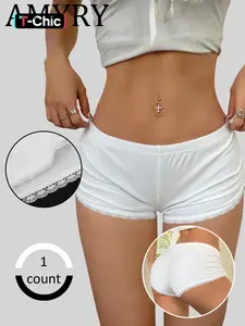 Women's Solid Color High Waist Shorts, Casual Comfy Breathable Shorts for Daily Wear, Ladies Bottoms for All Seasons, Casual Fitted Shorts