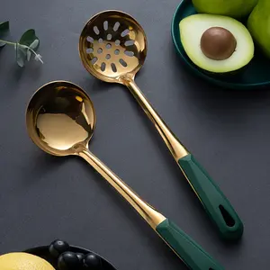 2pcs Durable Stainless Steel Soup Spoon with Long Handle for Hot Pot and Soup Slotted Ladle Kitchenware Stainless Steel