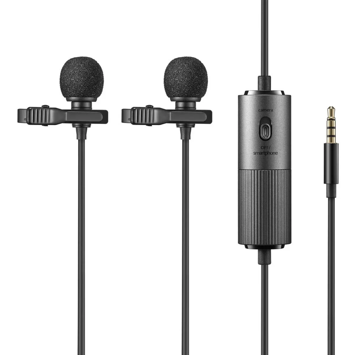 Godox LMD-40C Dual Omnidirectional Lapel Microphone - Compact, Durable Audio Device with Aux Lock, Windscreens, Cable for Smartphones, Portable Recording Solution