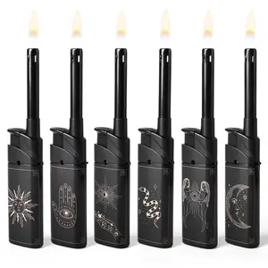 6 Pack Candle Lighter Multipurpose Lighter Utility Lighters with Extended Wand Handy Refillable for Kitchen Fireplace Pilot Light DIY BBQ Grill Stove