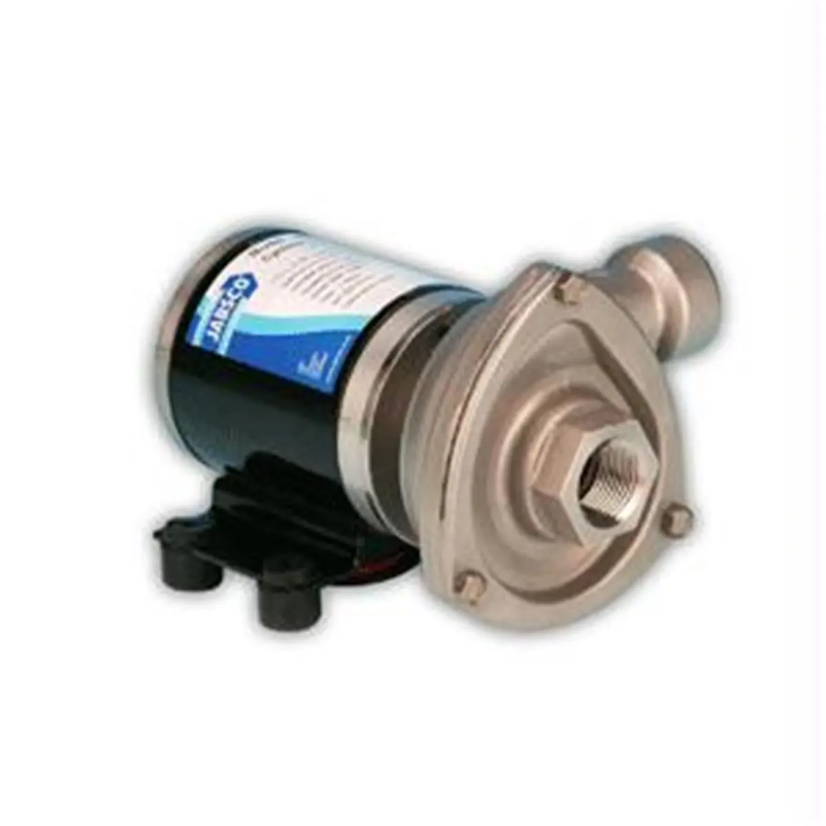 Jabsco 12V Stainless Steel Low Pressure Cyclone Centrifugal Pump - Quick Release, Deck Mounting, Included Washdown Hoses, Model 50840-0012
