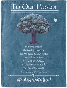 Pastor Appreciation Gifts, Pastor Gifts for Men, Soft Throw Blanket Thanksgiving Gifts for Pastor, Birthday Gifts for Pastors, Religious Christian Blanket Pastor Gift Ideas, 60 X 50 Inch