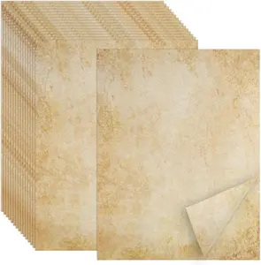 70PCS Bleed-Proof Textured Vintage Parchment Paper, 8.5x11in Multi-Use Decorative Writing & Printer Paper for Scrapbooking, DIY Crafts