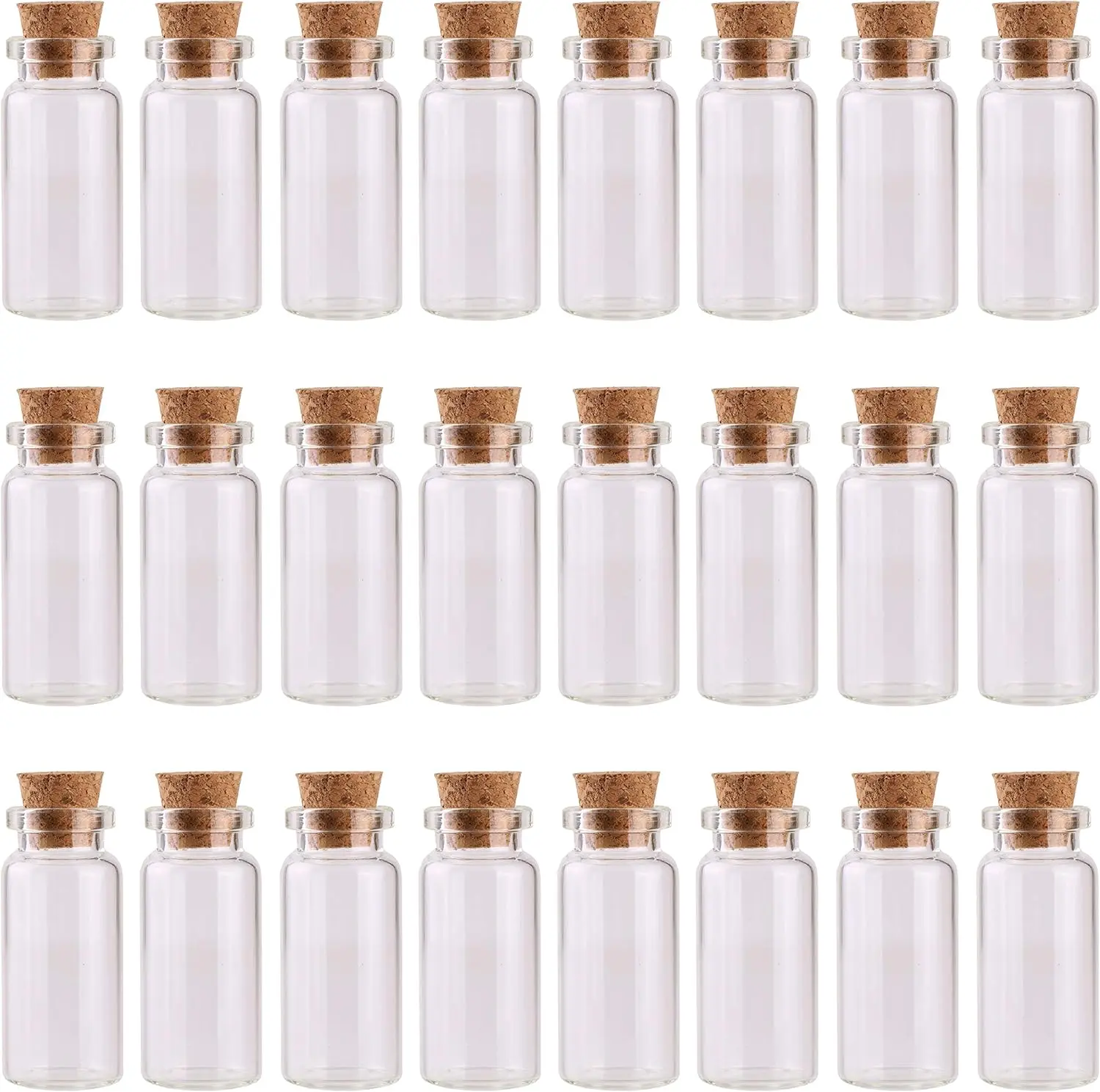 24PCS 10ml Glass Bottles with Cork Stoppers, Mini Vials for DIY Decoration, Weddings Party Favors