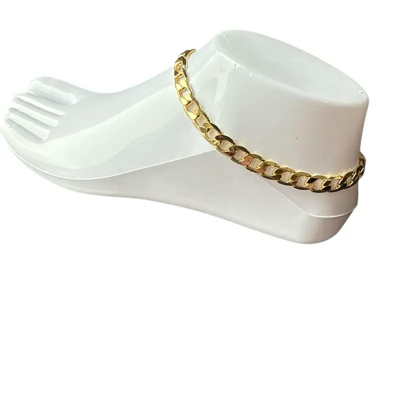 Ankle Chain , Versatile Design for Everyday Wear, oro laminado 14k.