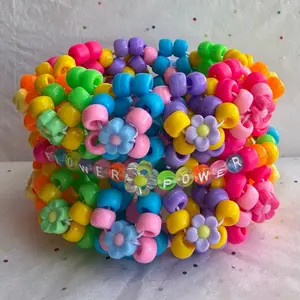 Rainbow Flower Power Rotating Kandi Cuff