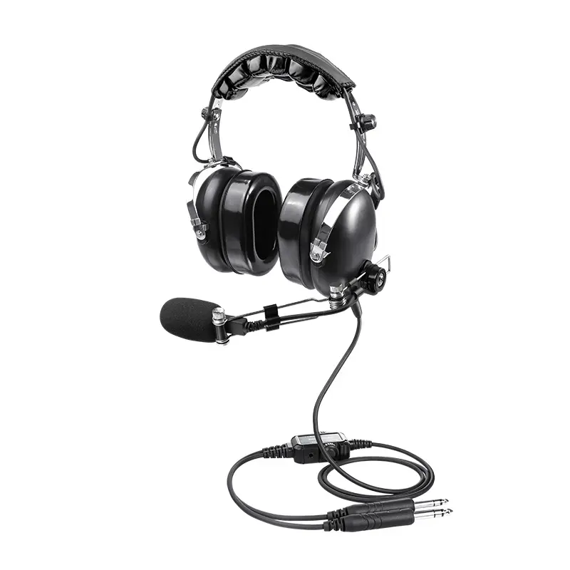 Aviation Headset for Helicopter, with U174/U Plug Cable, Noise Cancelling Mic, Comfortable Ear pads, includes Headset Bag