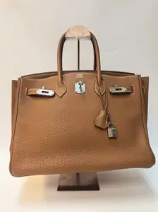 Pre-owned HERMÈS leather Shoulder Bags Hermes Birkin 35 Gold Togo with Palladium Hardware (BF 12Z) KY02481