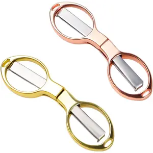 2 count Folding  Safe Foldable Travel  Portable Mini Scissor Stainless Steel Small Folding Scissor for Home Office School Travel Use Telescopic  Mini Shear (Rose  + )