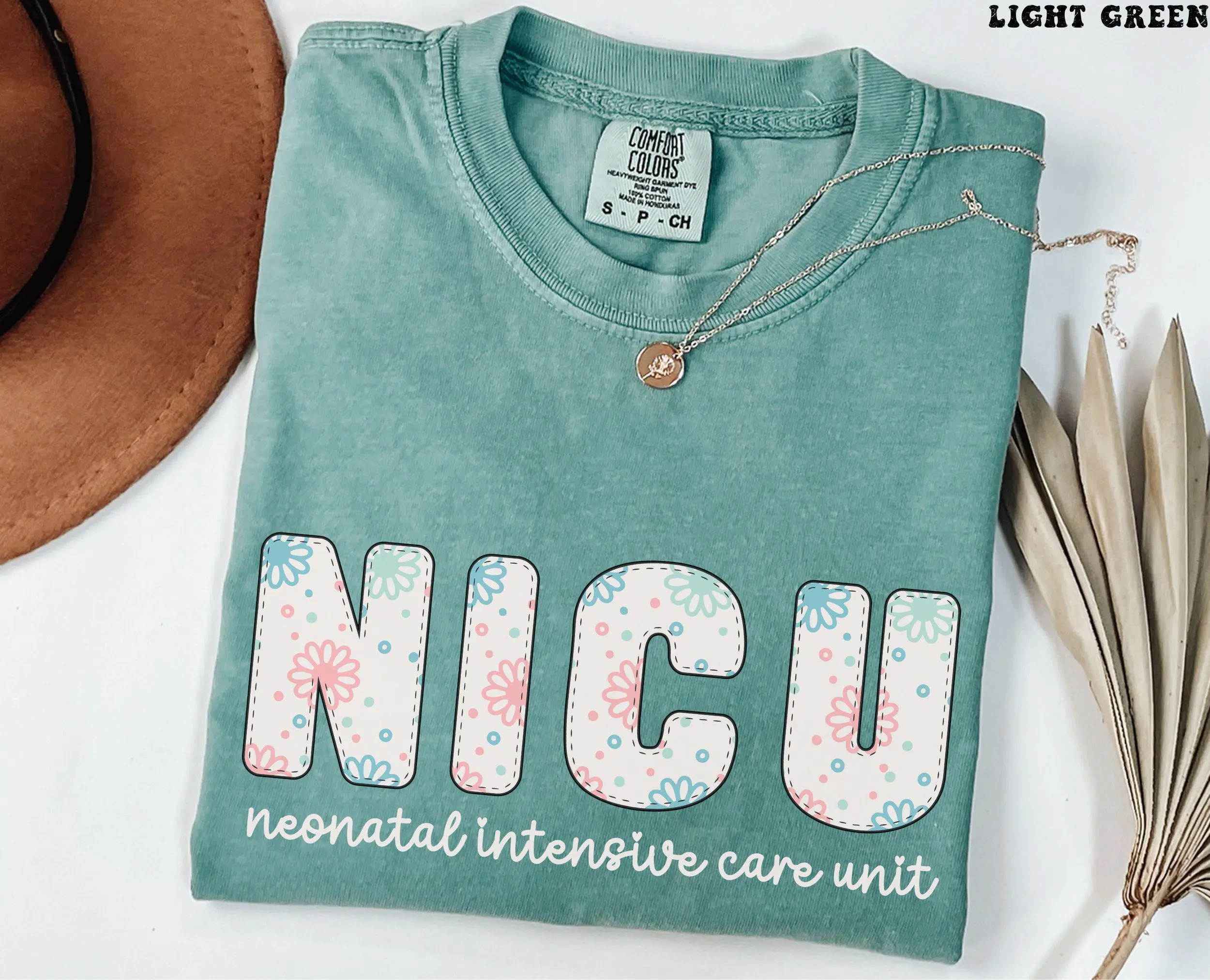 Comfort ColorsFloral Neonatal Intensive Care Unit Nurse Comfort Colors® Shirt NICU Graduation Gift Nurse Appreciation Present Nicu Student Tshirt Team Tee Cotton Knit Light Top