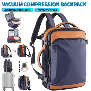 Vacuum Seal Travel Backpack 60L Expandable Air Compression System Water Resistant Carry-On Suitcase Luggage, Vacuum Pump Included, Vacpack with Air Bag, Carry on Backpacks with Vacuum Compression,Suitable for Short Trip and Business