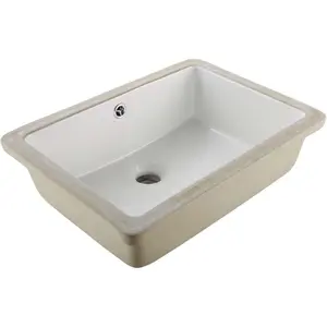 VEVOR Undermount Bathroom Sink, 18.5x 13.19 Inch Rectangular White Ceramic Vessel Sink with Overflow Hole, Under Counter Drop in Modern Lavatory Vanity Bath Wash Bowl Basin, Rectangle Small SpaceVEVOR Super Brand Day