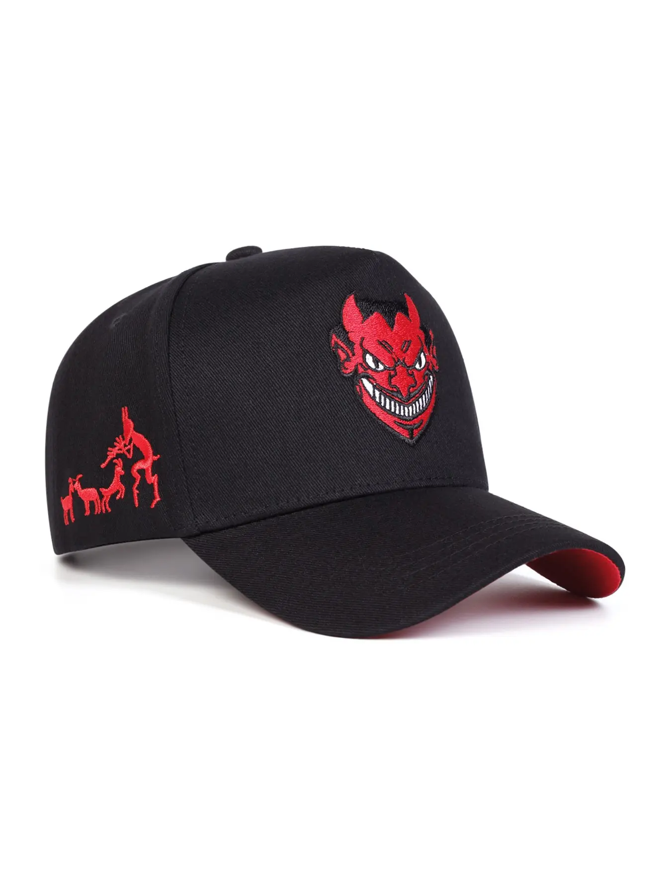 Unisex Demon Five-Panel Baseball Hat, Adjustable Outdoor Sun Protection Cap, Casual Travel Beach Hat for Spring Autumn, Outdoor Hats, Adjustable Snapback
