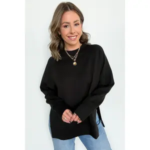 Julien Knit Side Slit Pullover - FINAL SALE