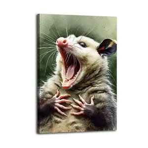Funny Cute Opossum Aesthetic Wall Art, Wonderful Canvas Poster for Girlfriend/Boyfriend, Premium Quality, Beautiful Gift Idea for Home
