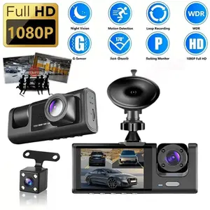 1080P Dash Cam Car Driving Recorder Car Dvr Dual/Triple Channel, Super Night Vision, G-Sensor, Parking Mode, Motion Detection Loop Recording for Car Security Front/Rear/Interior Camera