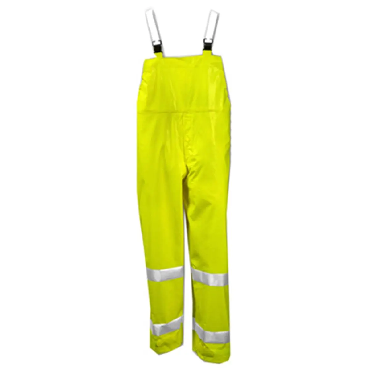 212 MAIN Men's 3XL Fluorescent Lime Yellow PVC-On-Polyester Cargo Overalls - Construction Workwear Uniform with Adjustable Suspenders, Pockets, Reflective Strips, Waterproof Design for Workers