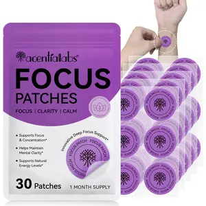 Acentiallabs Focus Patches - Natural Attention-Boosting Patches for Adults 30 Patches 1 Month Supply Invisible Portable Ideal for Work Study and Social Events