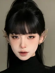 Metal Hollow Butterfly Wing Ear Clips Earcuff Studs Bone Clip High-End Elf Earrings Fashion Trendy Jewelry Photo Prop