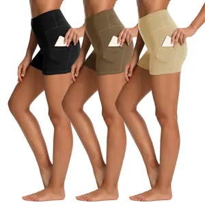 SHOWITTY Outlets Women's 3 Pack Biker Shorts - 5" Plus Size Super Soft High Waist Black Spandex Shorts for Yoga Running & Travel #Summervibes
