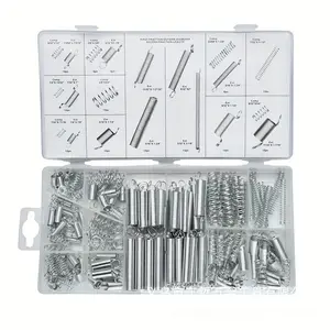 200-Piece Stainless Steel Spring Set, Compression & Extension Springs, Industrial Power Transmission, Portable Hardware Tool Box Accessories