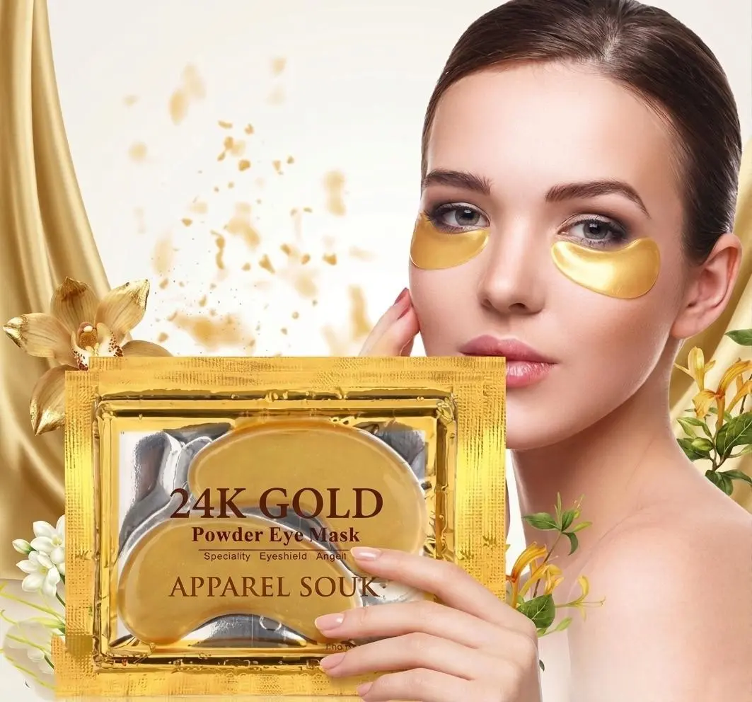 APPAREL SOUK 24K Gold Collagen Eye Masks | Depuffing & Brightening Hydrogel Patches for Dark Circles