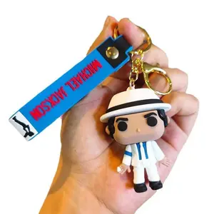 Michael Jackson Keychain Music Idol Doll Machine Key Chain behelit