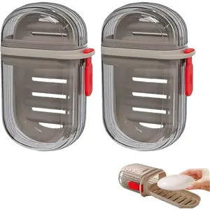 Travel Soap Case Soap Saver Transparent Leakproof Soap Container with Lid Portable Bar Soap Holder for Traveling Bathroom Shower Gym School Camping Vacation Outdoor