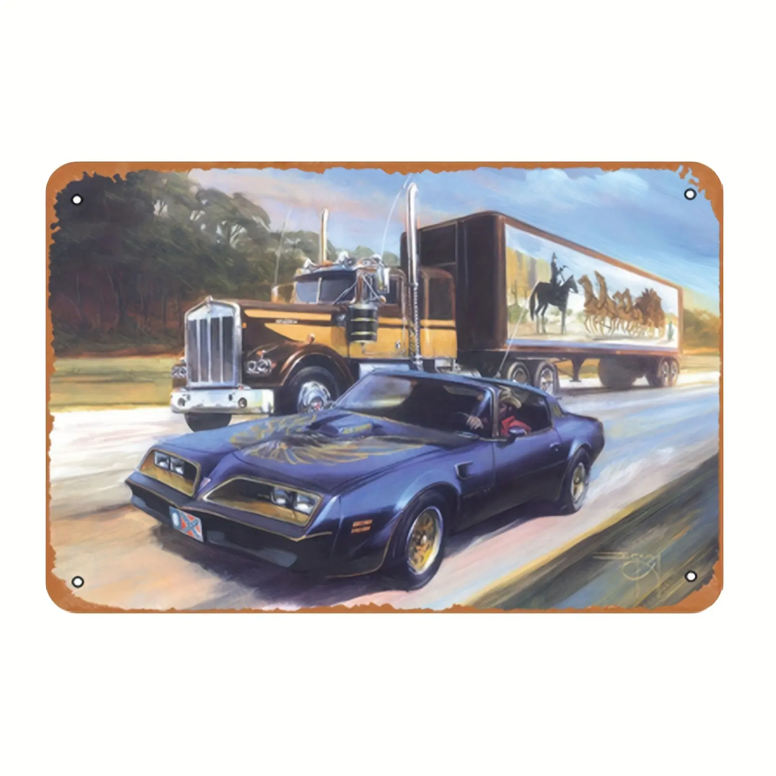 Smokey And The Bandit Vintage Metal Wall Sign - 8x12 Inch Tinplate Poster for Bar, Man Cave, Home Decor, Decoration
