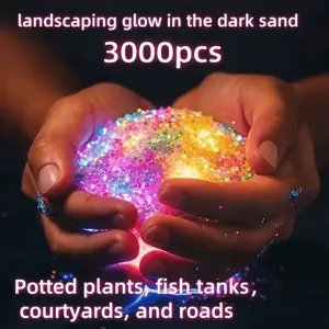 3000 pieces/bag of luminous sand for gardening scenes-decorations for gardens, weddings, parties, festivals and aquariums-outdoor landscapes, pottery, mini, colorful and reusable gardening accessories and supplies.
