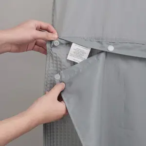 No Hook Snap in Fabric Replacement Liner with  70" x 54" - Removable & Detachable to Wash, Use for Hotel Style Shower Curtain - Gray, 70x54