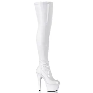 7 Inch Heel ADORE-3000 White Stretch Pat