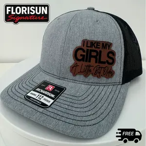 Engraved Leather Snapback Trucker Hat – 'I Like My Girl A Little Bit Older' – Funny & Trendy Gift for Men – Best Gift for Husband, Boyfriend, Dad – Unique Birthday, Anniversary Present