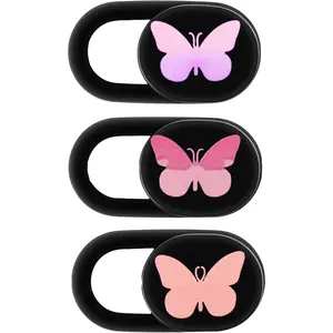 3 Pack Webcam Cover Slide Butterfly Ultra Thin Laptop Camera Cover, Slide Cute Accessories for Laptop PC Camera Covers Sliding Protect  Protector Cap Smartphone  Tablet