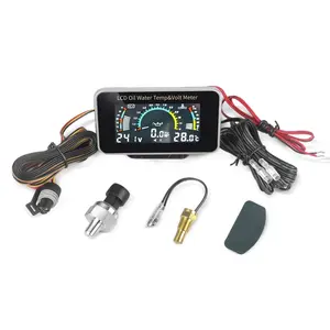 3-in-1 Digital Car Gauge – LCD Oil Pressure, Voltage & Water Temperature Meter, Universal 9-36V Instrument for Car, Truck, SUV & RV